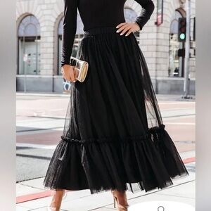 Tulle Maxi Skirt Black